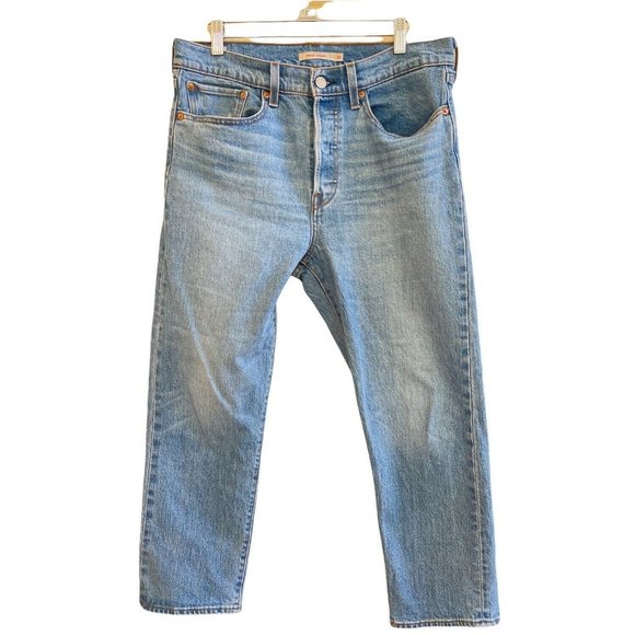 Levis Wedgie Hight Waist Crop Straight Jeans Button Fly - Picture 2 of 11